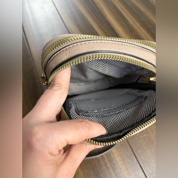 Adjustable Strap Chain Zipper Beige Crossbody Bag Purse Handbag - Picture 8 of 15